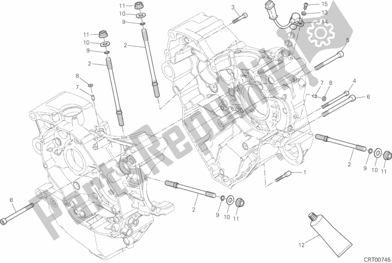 Todas as partes de 10a - Par De Meio Cárteres do Ducati Monster 1200 S Brasil 2019